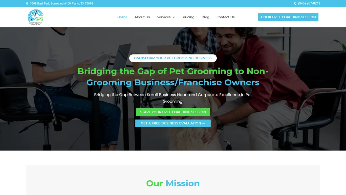Streamline Pet Solutions website